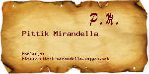 Pittik Mirandella névjegykártya